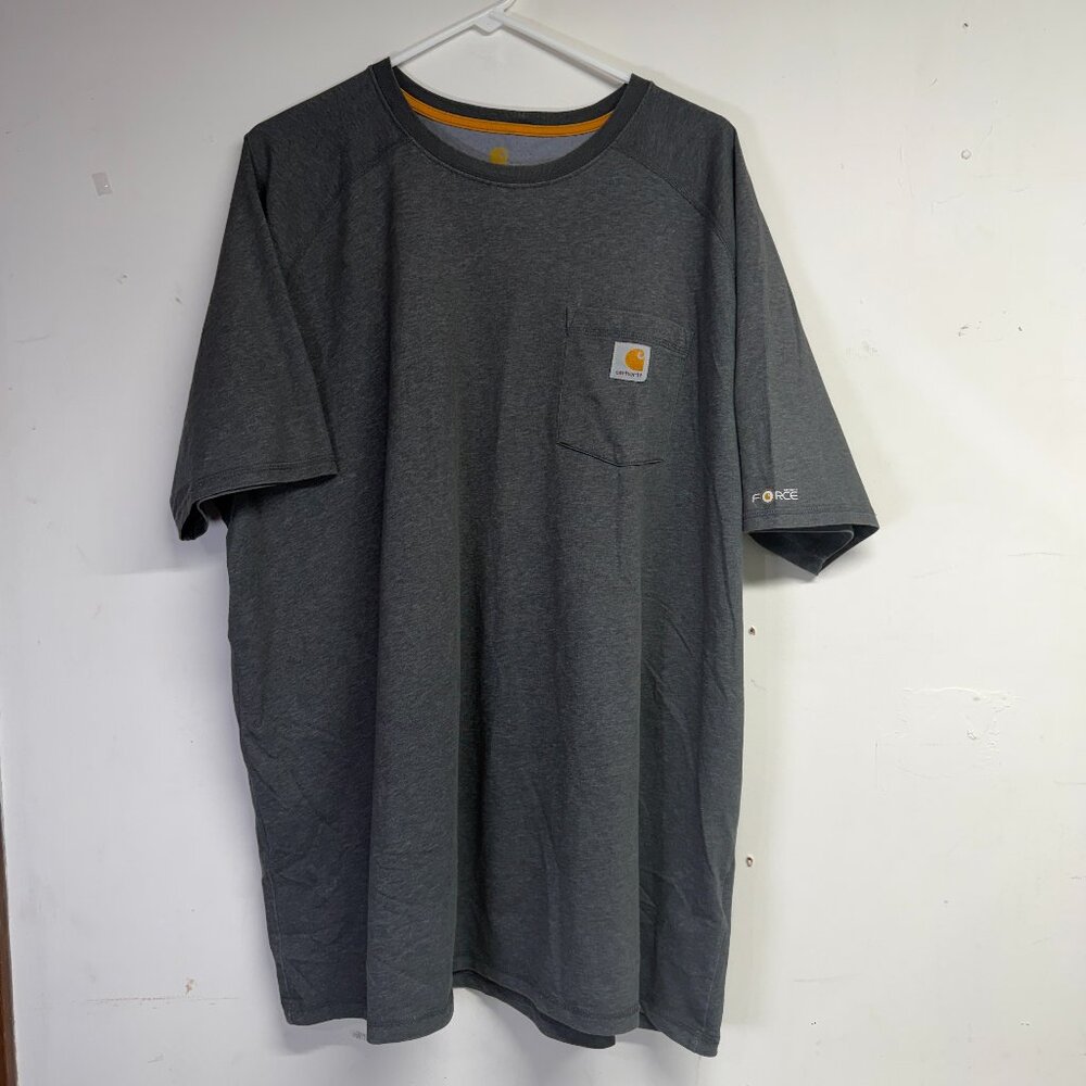 Carhartt Men's 3XL Force Relaxed Fit Pocket T-Shirt Carbon Heather Gray Preowned